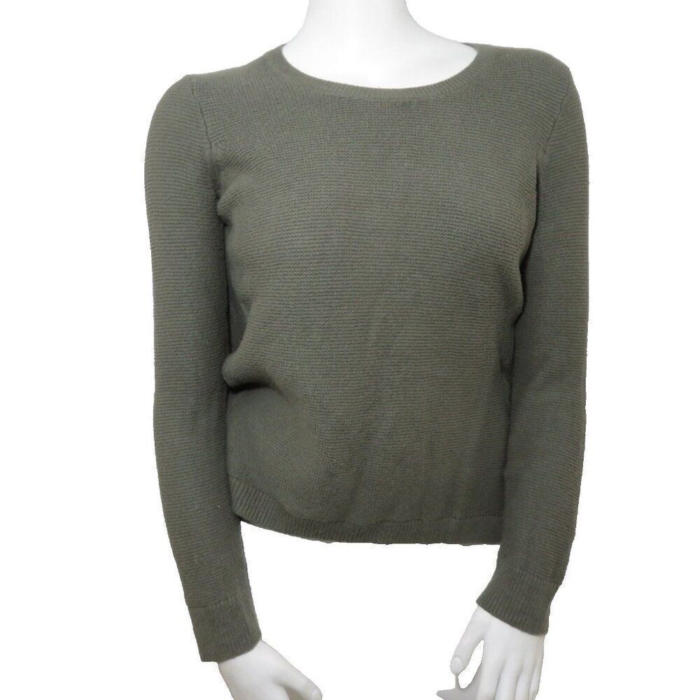 Madewell Knit Pullover Sweater M Army Green Lightweight Scoop Neck